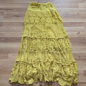 Yellow Lace Maxi Skirt